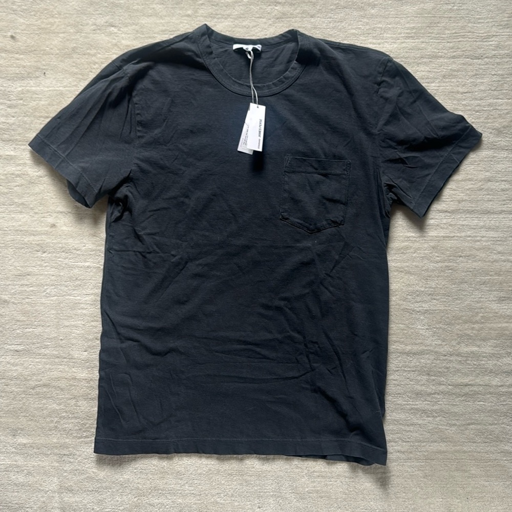 James Perse NWT Lightweight Pocket Tee - Dark Charcoal